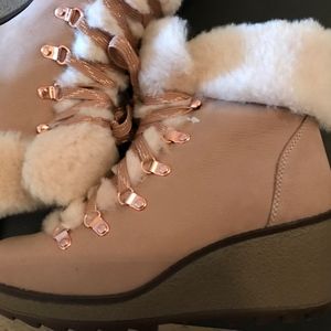 j crew nordic wedge boots pink